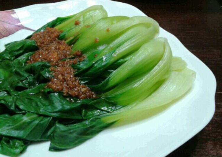 resep makanan PakCoy Siram Bawang Putih