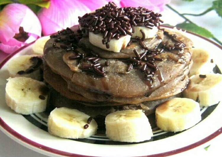 gambar untuk resep makanan Eggless Banana Milky Pancake