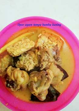 Opor ayam tempe bumbu kuning