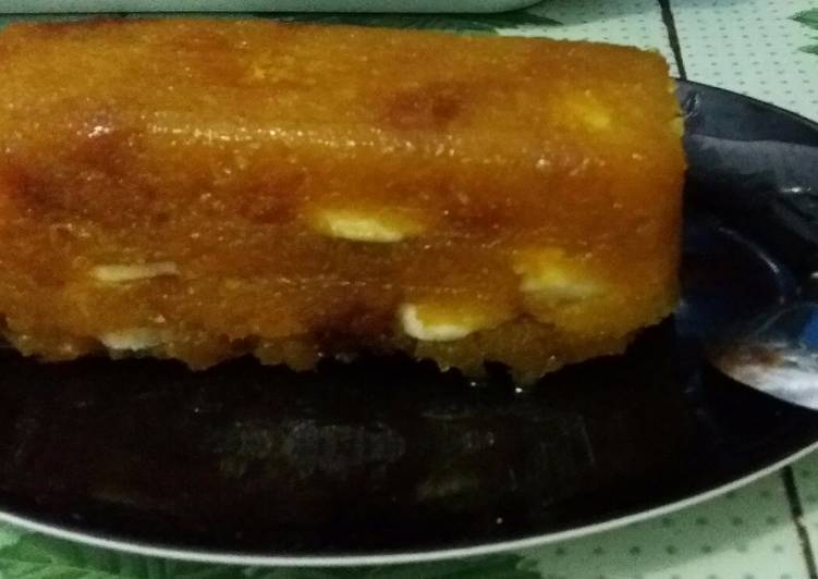 cara membuat Singkong parut lapis pisang kukus(tanpa timbang)