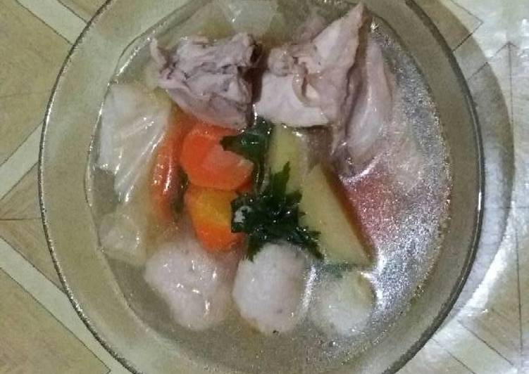 gambar untuk resep makanan Sayur sop ayam bakso