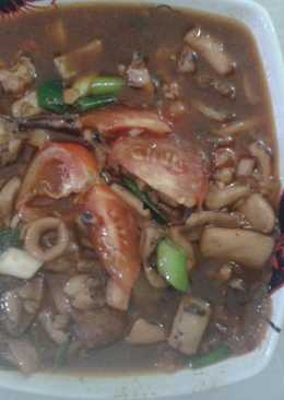 Cumi pedas masak bombay saus tiram