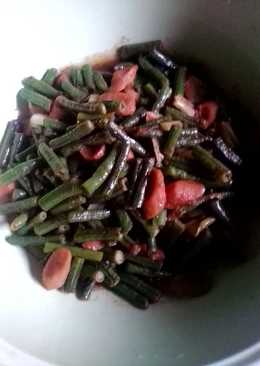 Tumis kacang panjang sosis