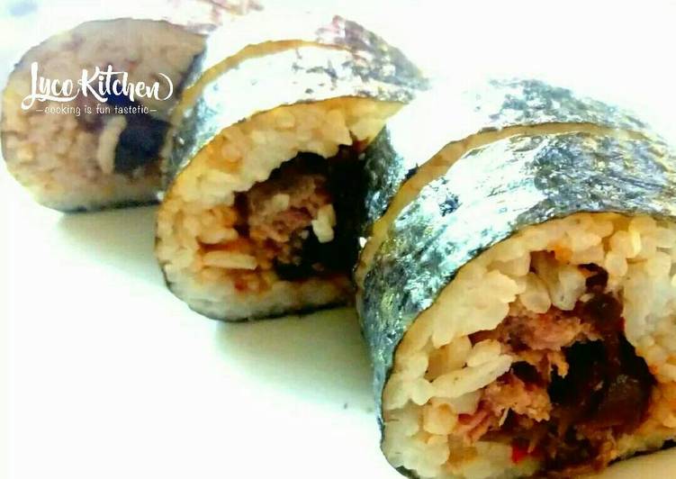 bahan dan cara membuat Sushi Terong Balado