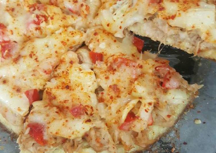 bahan dan cara membuat Pizza Keto topping Tuna