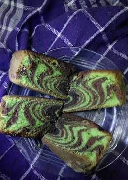 Moist Choco Pandan Zebra Cake (irit telur)