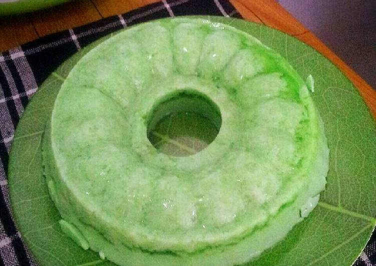 cara membuat Puding Tape Ketan Ijo (ngabisin sisa lungsuran smbhyang-recook)