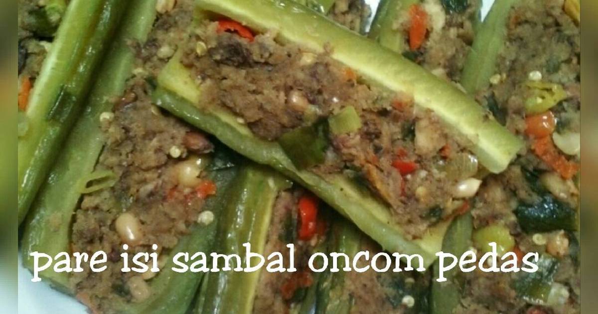  Resep  Pare isi  sambal  oncom pedas kalau g ada oncom bs 