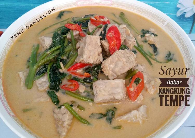 resep makanan Sayur Bobor Kangkung Tempe #Dandelion