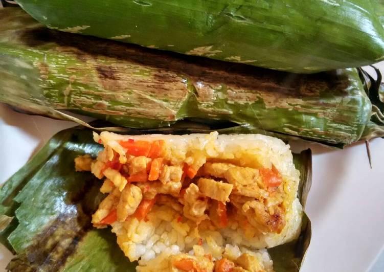 cara membuat Nasi bakar tempe wortel