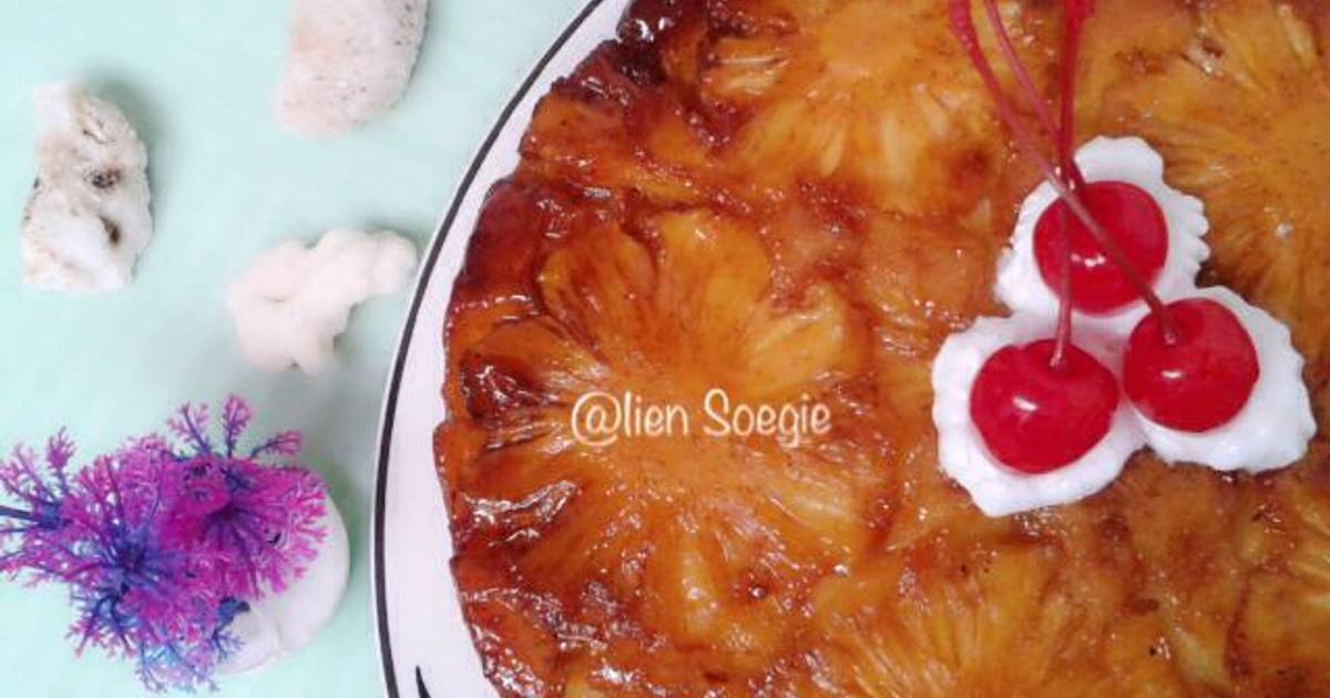 Resep Up Side Down Pineapple Cake