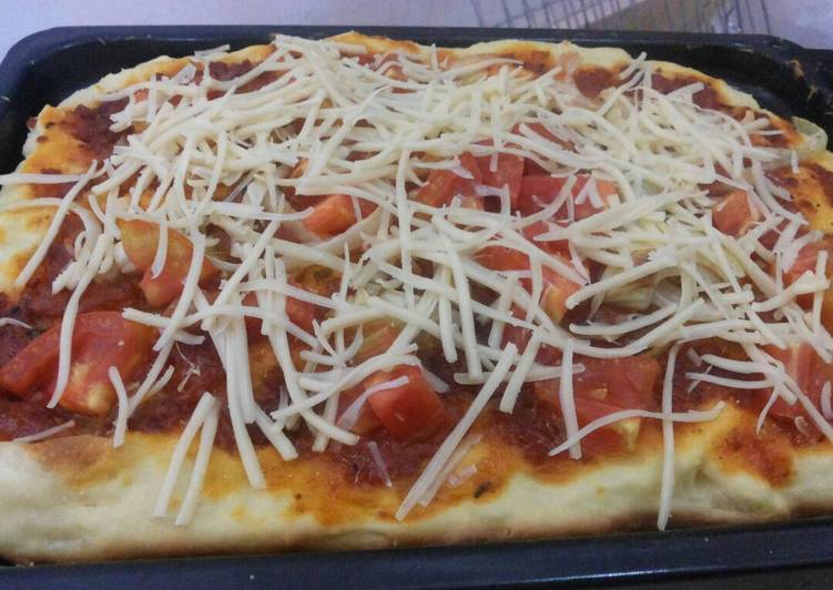 resep Pizza super lembut bread maker hakasima... simpel tanpa ulen