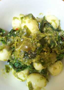 Telur puyuh bumbu sambal ijo+kemangi
