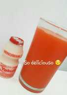 Carrot juice with yakult (jus wortel yakult)