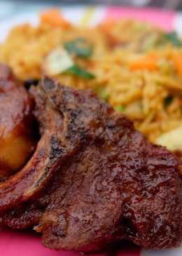 Pilau rice dan Lamb chop