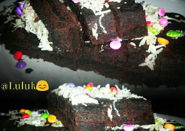 resep masakan Brownies coklat kukus home made no mixer lumer banget