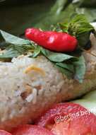 Pepes nasi ayam teri