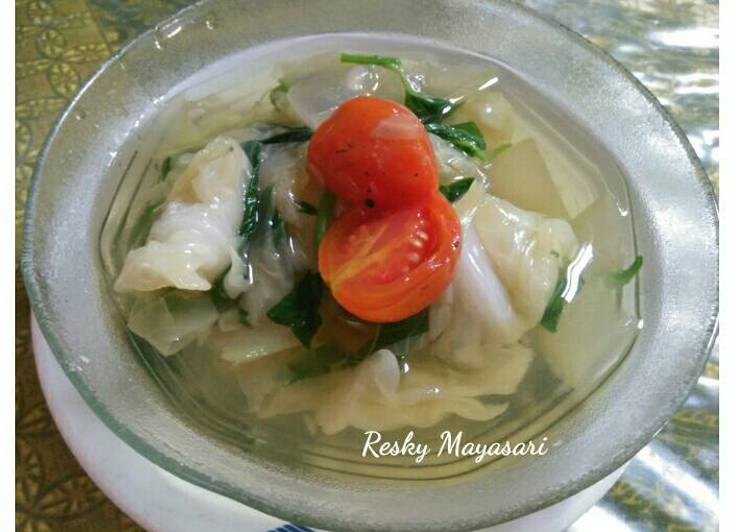 resep lengkap untuk Sayur bening kol dan labu putih