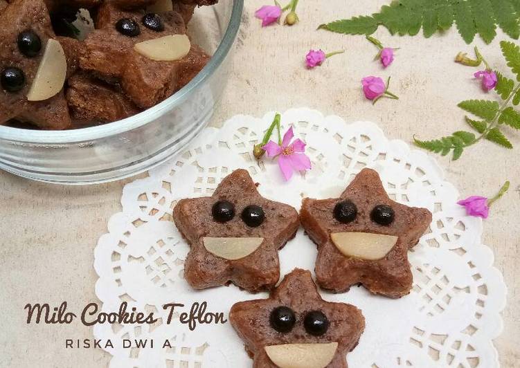 bahan dan cara membuat Milo Cookies Teflon