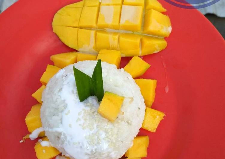 gambar untuk cara membuat Mango sticky rice, ketan mangga