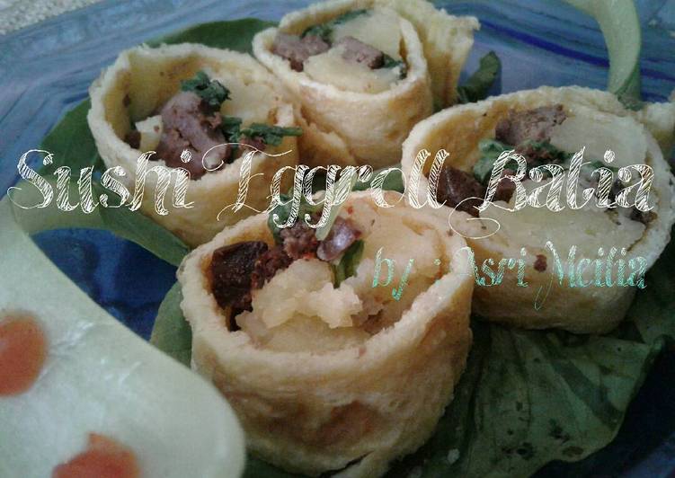 gambar untuk resep makanan Sushi eggroll batia (bayam& ati ayam)