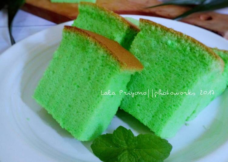 resep Ogura Cake Pandan