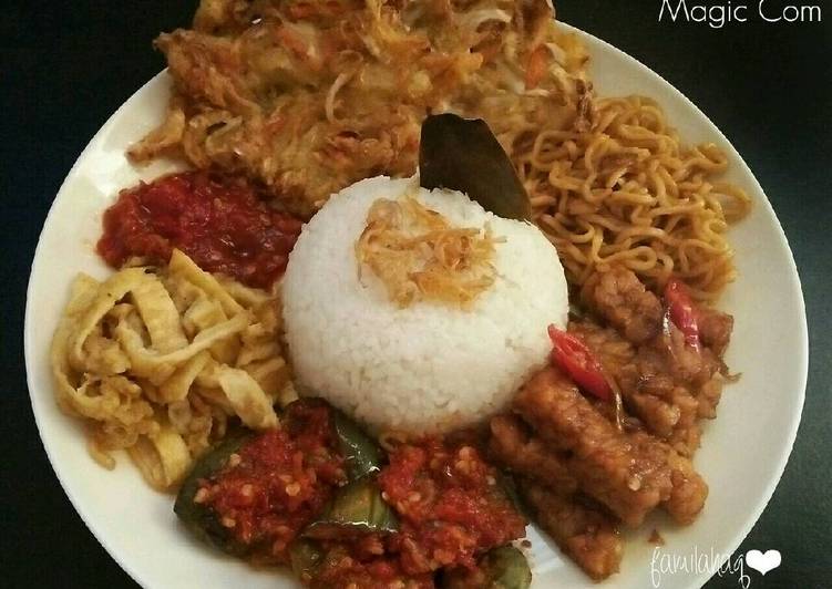 cara membuat Nasi Uduk Magic Com