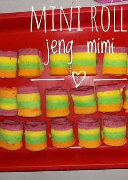 Mini Rainbow roll cake