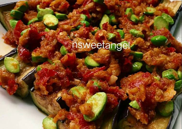 resep Terong penyet sambal pete