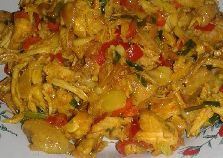 resep Ayam Suwir pedas manis