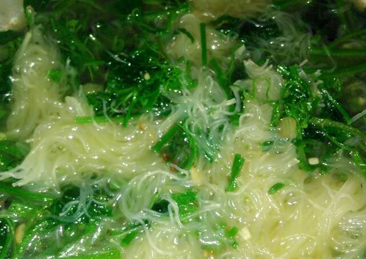 cara membuat Sayur sop daun labu siam bihun