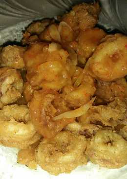 Cumi crispy goreng tepung saos asam manis