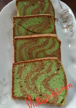 Bolu zebra pandan coklat sederhana