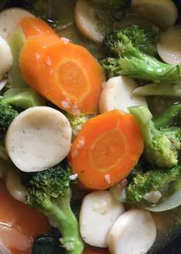 Cah sayur brokoli baso ikan