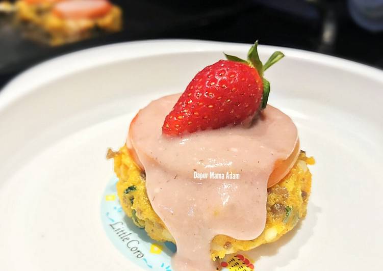 resep [MPASI 1Y+] Mixed Patties w' Strawberry Cheese Cream