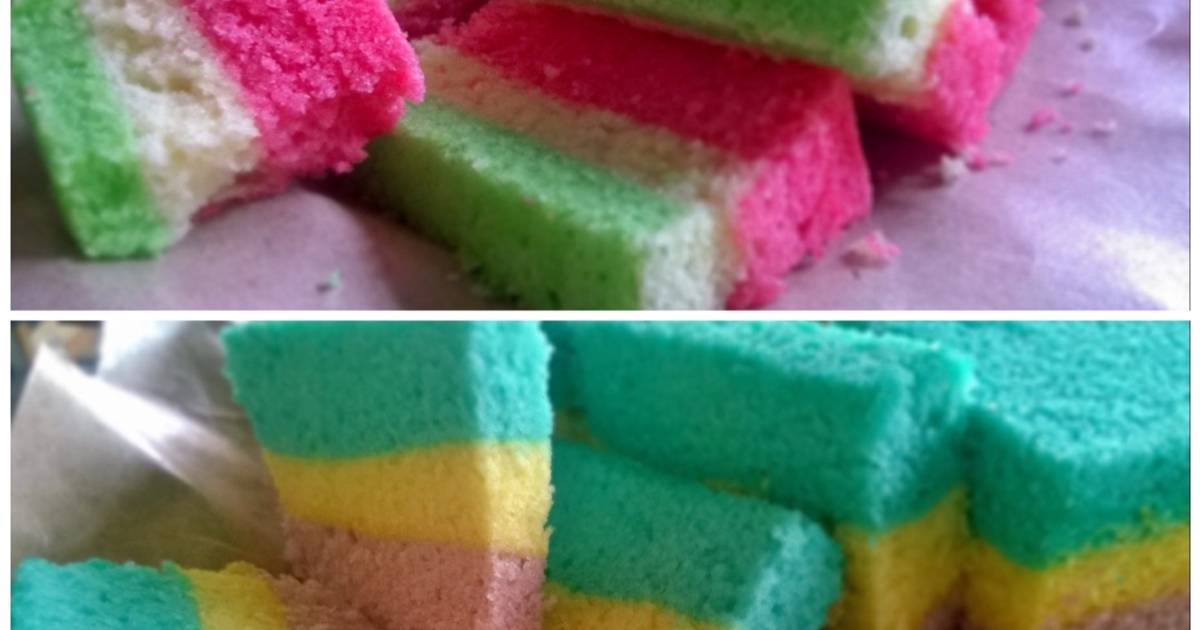 Resep STEAMED RAINBOW CAKE Resep STEAMED RAINBOW CAKE