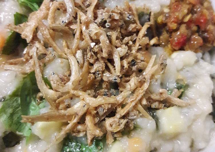 gambar untuk cara membuat Bubur Manado Nasi Sisa in Rice Cooker