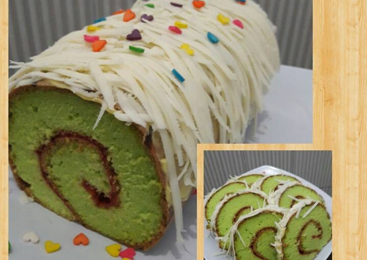 resep makanan Bolu gulung pandan keju