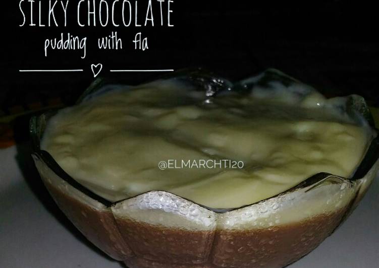cara membuat Silky Chocolate Pudding with Fla