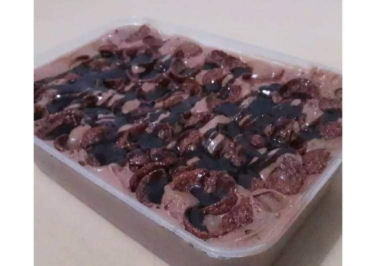 resep makanan Ice cream pondan chocolate koko crunch