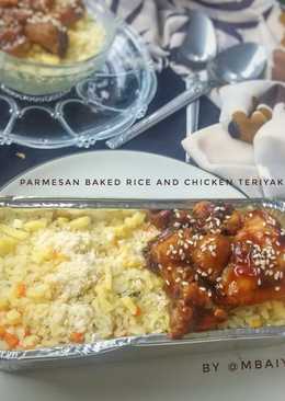 Parmesan Baked Rice and Chicken Teriyaki