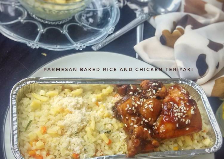 gambar untuk cara membuat Parmesan Baked Rice and Chicken Teriyaki