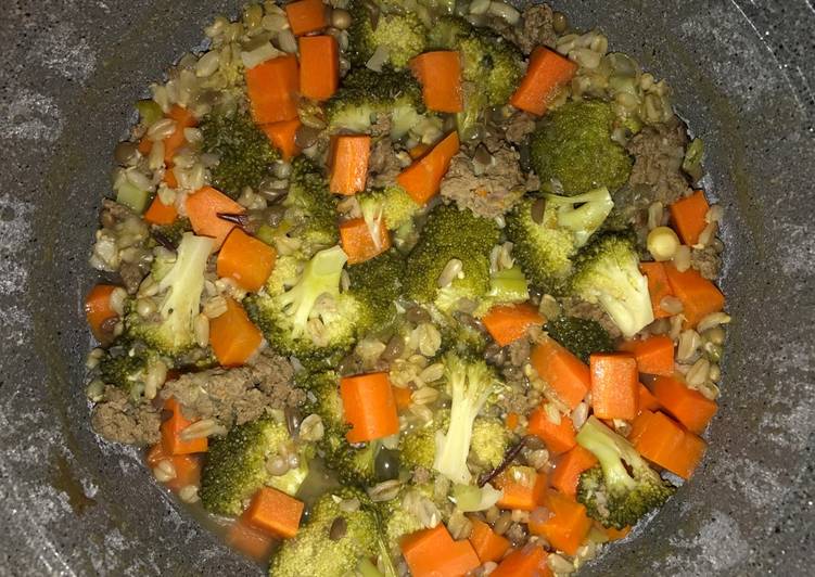 gambar untuk resep Bubur Obeeve (oat beef veggies) MPASI 4? bayi 6 bulan