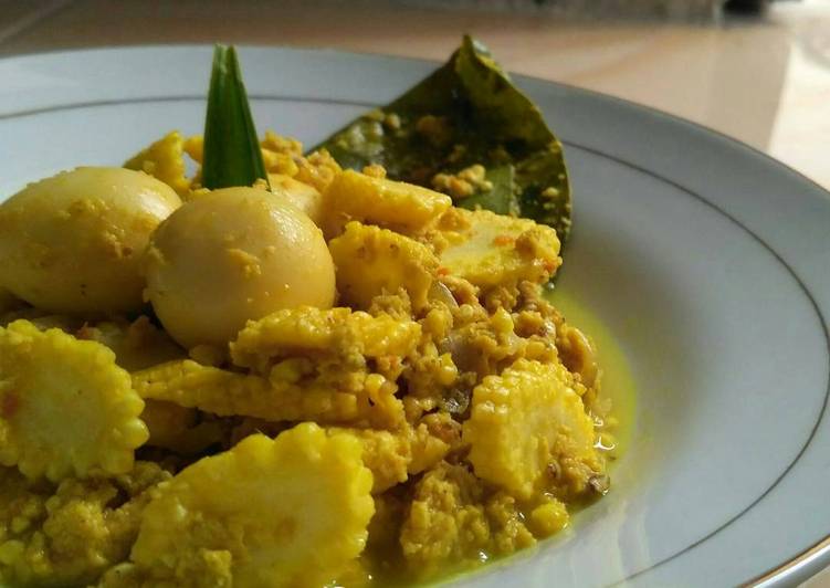 resep masakan Jagung Muda Telur Puyuh Bumbu Kuning