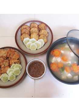 Sop tahu wortel buncis, Perkedel kentang, Perkedel Tahu & Sambal