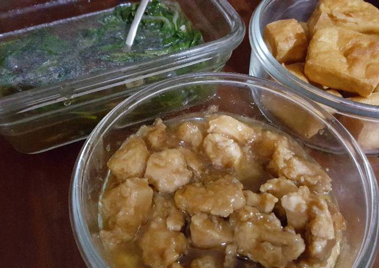 cara membuat Menu Harian : Tumis kangkung,tumis ayam minyak wijen,tahu goreng