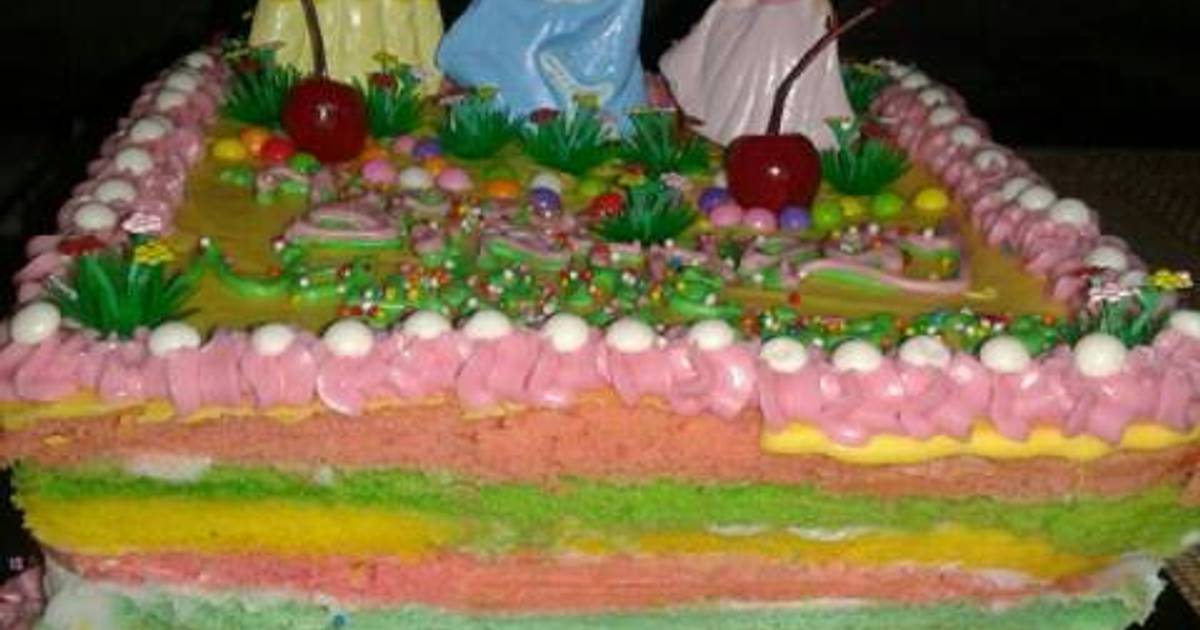 Resep Rainbow cake tar