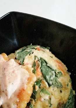 Omelet Rainbow Cheese dengan Salmon Rasa Lemon