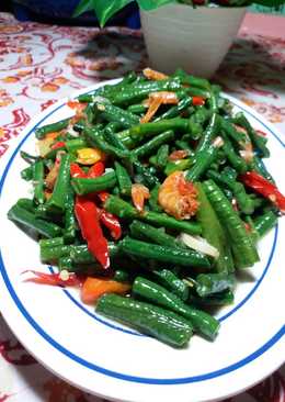 Tumis kacang panjang&ebi