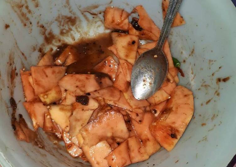 cara membuat Rujak Pepaya Gula Merah